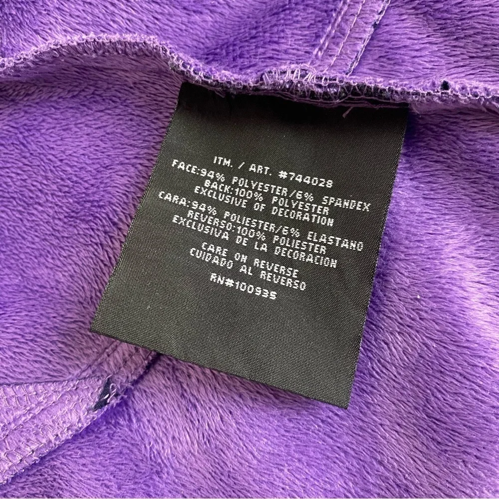 Double Diamond Purple Zip Up Soft Shell Water Resistant Jacket Size L